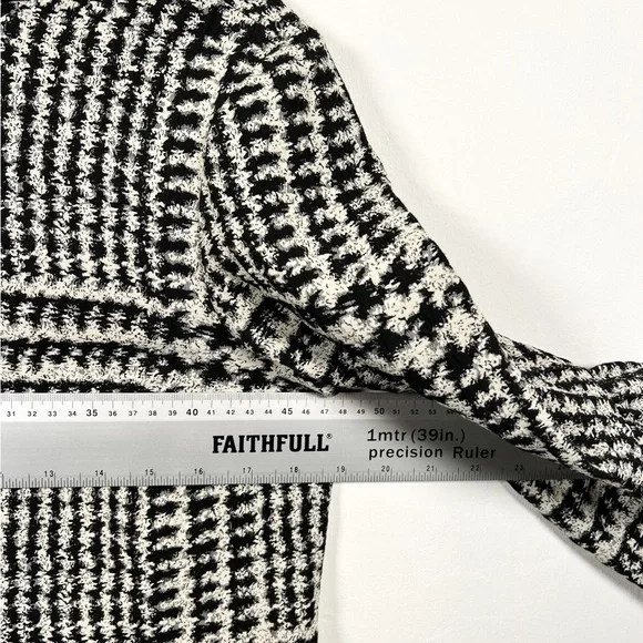 Zara Dress Womens Medium Black White Short Casual Party Lantern Sleeve Ladies - Picture 8 of 12